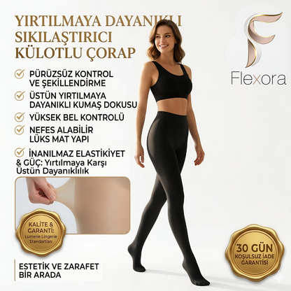 Yırtılmaya Dayanıklı Sıkılaştırıcı Külotlu Çorap